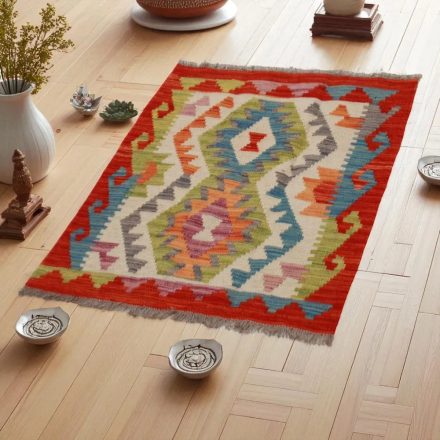 Preproga Kilim Chobi 67x96 ročno tkani afgan kilim iz volne