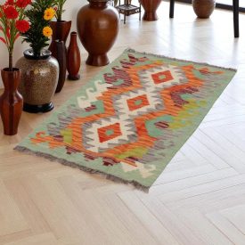 Preproga Kilim Chobi 99x62 ročno tkani afgan kilim iz volne