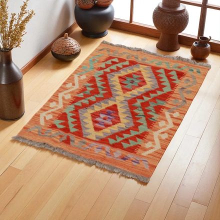 Preproga Kilim Chobi 90x62 ročno tkani afgan kilim iz volne