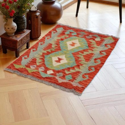Preproga Kilim Chobi 87x64 ročno tkani afgan kilim iz volne
