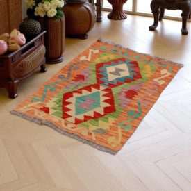 Preproga Kilim Chobi 95x64 ročno tkani afgan kilim