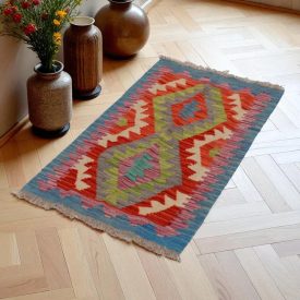 Preproga Kilim Chobi 56x96 ročno tkani afgan kilim iz volne