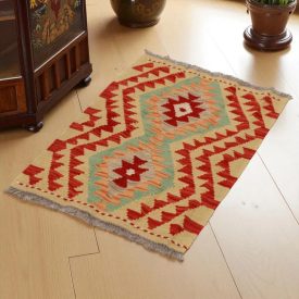 Preproga Kilim Chobi 85x55 ročno tkani afgan kilim