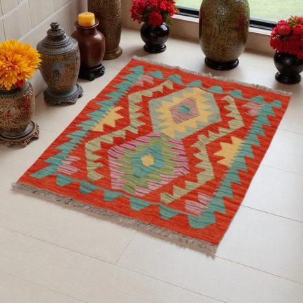 Preproga Kilim Chobi 90x66 ročno tkani afgan kilim iz volne