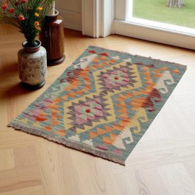 Preproga Kilim Chobi 60x83 ročno tkani afgan kilim iz volne