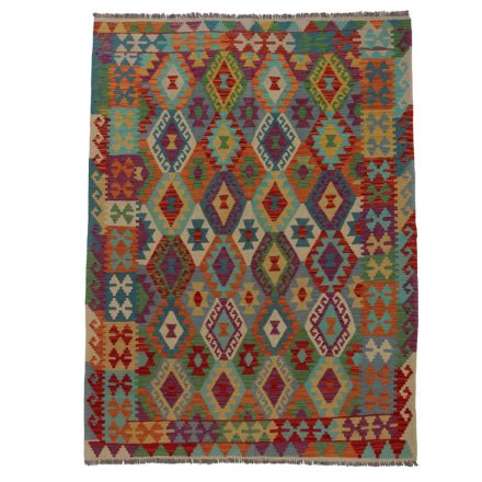 Preproga Kilim Chobi 243x188 ročno tkani afgan kilim iz volne