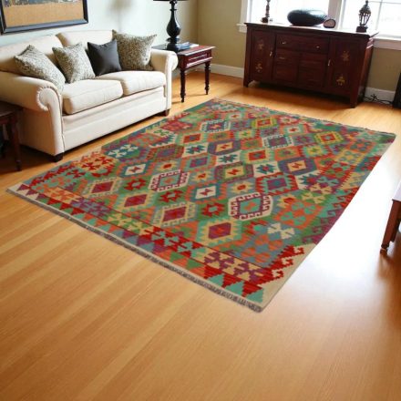 Preproga Kilim Chobi 243x188 ročno tkani afgan kilim iz volne