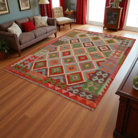 Preproga Kilim Chobi 243x178 ročno tkani afgan kilim iz volne