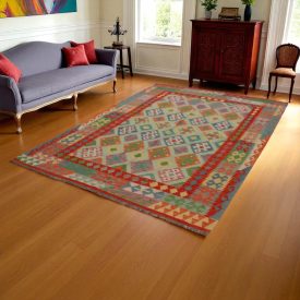Preproga Kilim Chobi 183x250 ročno tkani afgan kilim