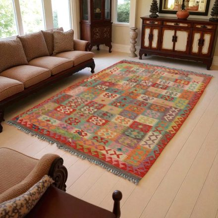 Preproga Kilim Chobi 244x166 ročno tkani afgan kilim iz volne
