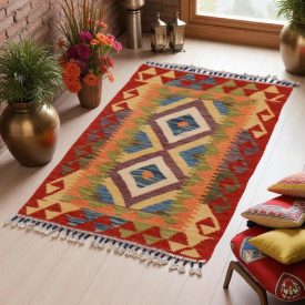 Preproga Kilim Chobi 93x51 ročno tkani afgan kilim