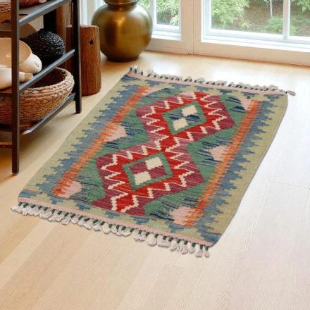 Preproga Kilim Chobi 90x65 ročno tkani afgan kilim iz volne