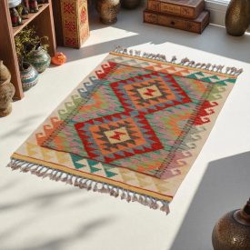 Preproga Kilim Chobi 88x60 ročno tkani afgan kilim