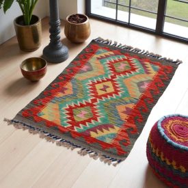 Preproga Kilim Chobi 59x91 ročno tkani afgan kilim