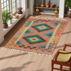 Preproga Kilim Chobi 77x60 ročno tkani afgan kilim iz volne