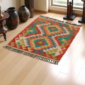 Preproga Kilim Chobi 79x60 ročno tkani afgan kilim