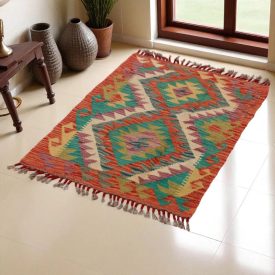 Preproga Kilim Chobi 92x63 ročno tkani afgan kilim