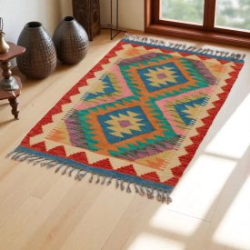 Kilim preproga Chobi 93x62 cm – ročno izdelan čilim iz volne