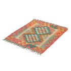 Preproga Kilim Chobi 74x64 ročno tkani afgan kilim iz volne