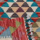 Preproga Kilim Chobi 74x64 ročno tkani afgan kilim iz volne