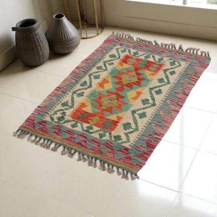 Preproga Kilim Chobi 62x96 ročno tkani afgan kilim iz volne
