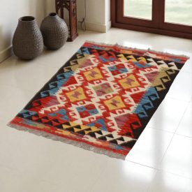 Preproga Kilim Chobi 84x60 ročno tkani afgan kilim