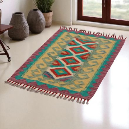 Preproga Kilim Chobi 89x61 ročno tkani afgan kilim iz volne