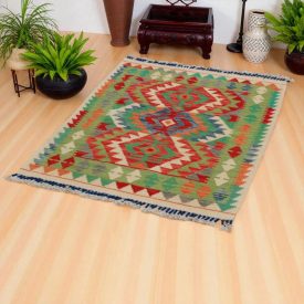Ročno tkana preproga kilim Chobi 119x86 ročno tkani etnični kilim