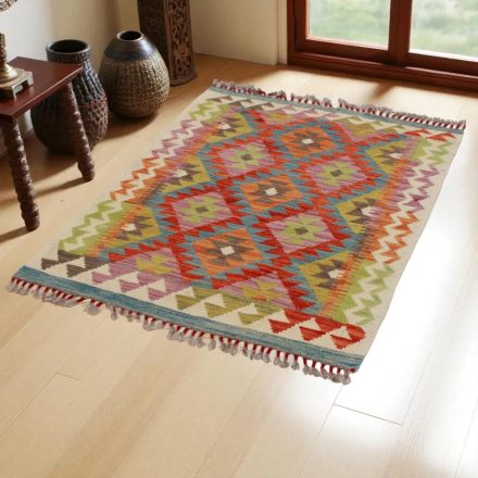 Kilim preproga Afghan 129x88 ročno tkana volnena kilim