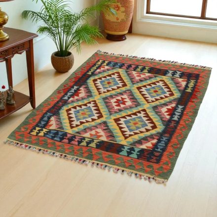 Volnena Kilim preproga Afghan 148x102 cm – ročna izdelava