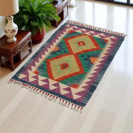 Ročno tkana Kilim Chobi 58x91 cm – majhna afganistanska preproga