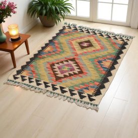 Preproga Kilim Chobi 62x85 ročno tkani afgan kilim iz volne