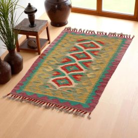 Preproga Kilim Chobi 94x58 ročno tkani afgan kilim iz volne