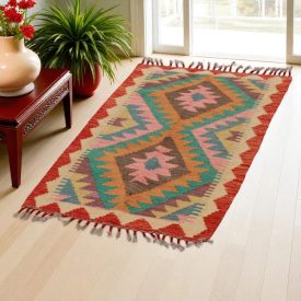 Preproga Kilim Chobi 94x63 ročno tkani afgan kilim