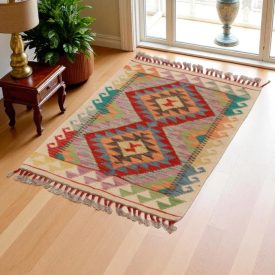 Preproga Kilim Chobi 92x59 ročno tkani afgan kilim