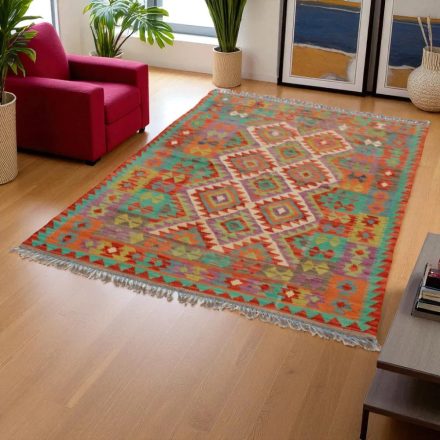 Preproga Kilim Chobi 196x133 ročno tkani afgan kilim