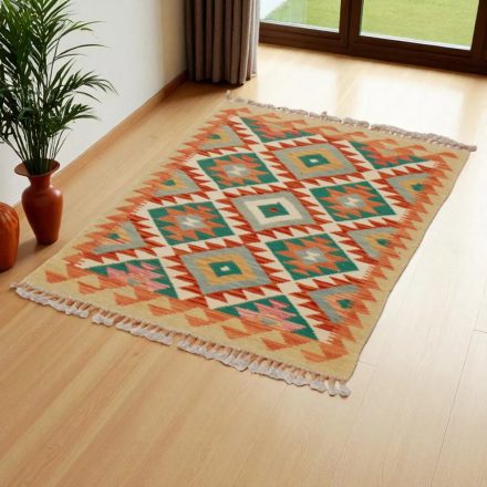 Etnična preproga kilim 115x75 ročno tkani volneni kilim
