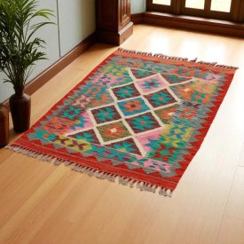 Kilim Chobi preproga 125x87 cm – afganistanski ročno tkani kilim