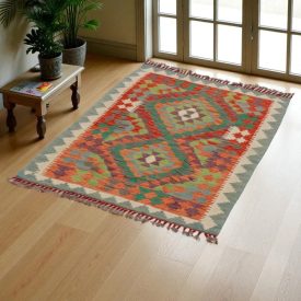 Preproga Kilim Chobi 136x88 ročno tkani afgan kilim