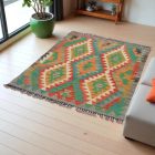Etnična preproga kilim 144x107 ročno tkani volneni kilim