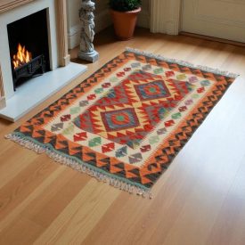 Preproga Kilim Chobi 84x124 ročno tkani afgan kilim iz volne