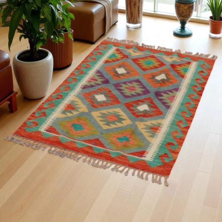 Preproga Kilim Chobi 123x79 ročno tkani afgan kilim iz volne