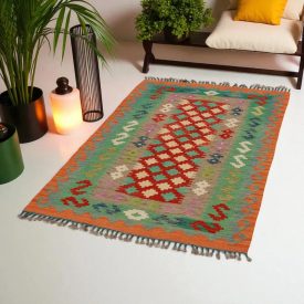Kilim preproga Afghan 157x101 ročno tkana volnena preproga kilim