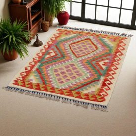 Kilim Chobi preproga 115x81 cm – ročno tkan afganistanski čilim