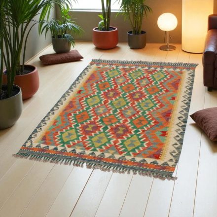 Kilim preproga Afghan 150x98 ročno tkana volnena preproga kilim