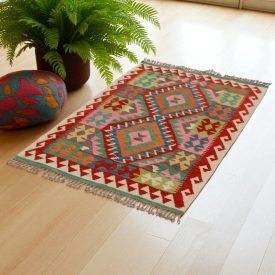 Preproga Kilim Chobi 100x151 ročno tkani afgan kilim