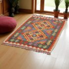 Preproga Kilim Chobi 117x87 ročno tkani afgan kilim iz volne