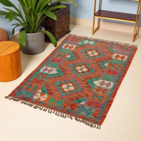 Preproga Kilim Chobi 135x85 ročno tkani afgan kilim
