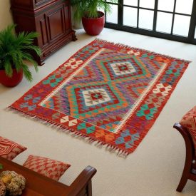 Preproga Kilim Chobi 89x125 ročno tkani afgan kilim