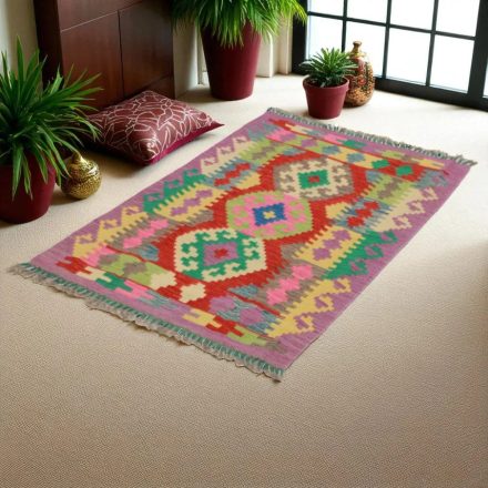 Preproga Kilim Chobi 83x124 ročno tkani afgan kilim iz volne